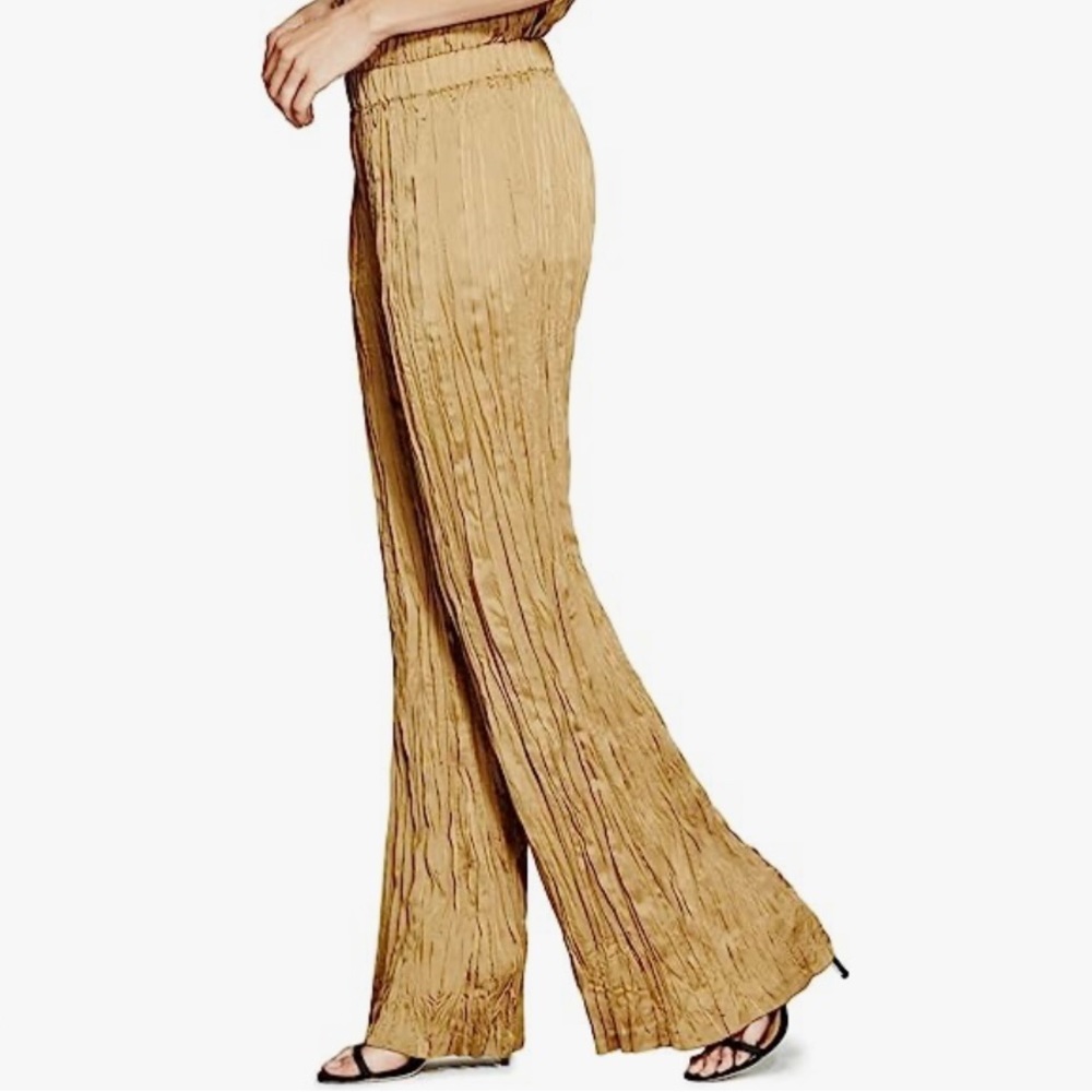 NEW MARCIANO High-Elastic Waist Wide Leg Plisse Trousers -NWOT